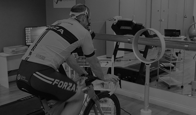 Athlete on a bike during fitness testing