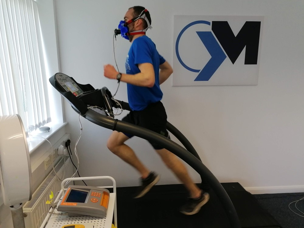 Close view of a runner’s stride